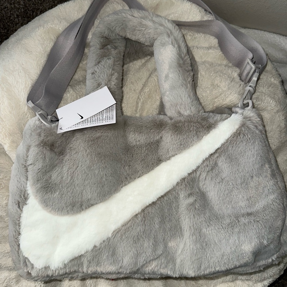 Nike faux fur bag